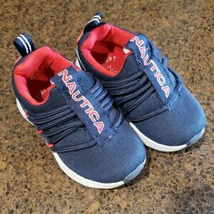 Nautica Kids Navy and Red Sneakers